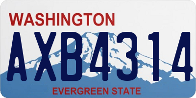 WA license plate AXB4314