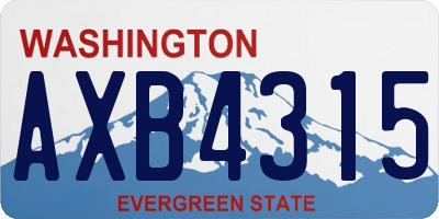 WA license plate AXB4315