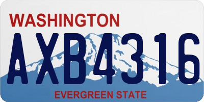 WA license plate AXB4316