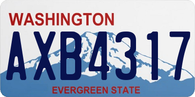 WA license plate AXB4317