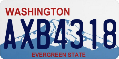 WA license plate AXB4318
