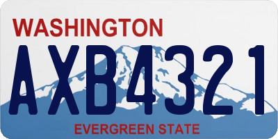 WA license plate AXB4321