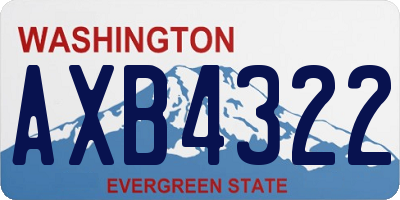 WA license plate AXB4322