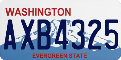 WA license plate AXB4325