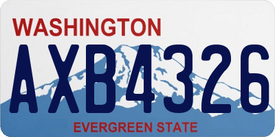 WA license plate AXB4326