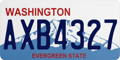 WA license plate AXB4327