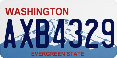 WA license plate AXB4329