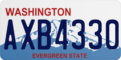 WA license plate AXB4330
