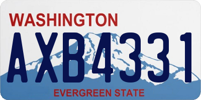 WA license plate AXB4331
