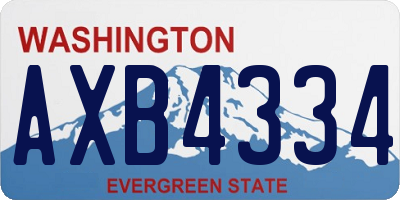 WA license plate AXB4334