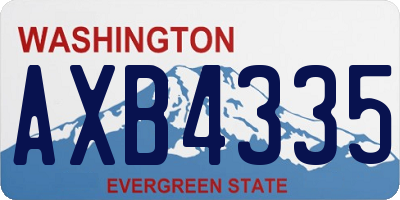 WA license plate AXB4335