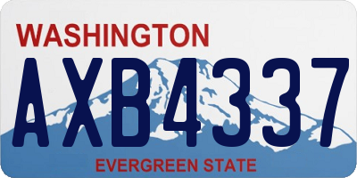 WA license plate AXB4337