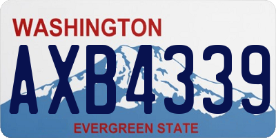 WA license plate AXB4339