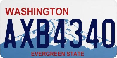 WA license plate AXB4340