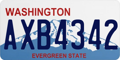 WA license plate AXB4342