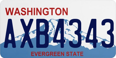 WA license plate AXB4343
