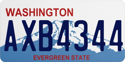 WA license plate AXB4344