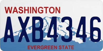 WA license plate AXB4346