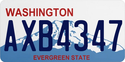 WA license plate AXB4347