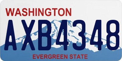 WA license plate AXB4348