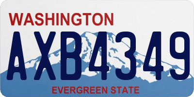 WA license plate AXB4349