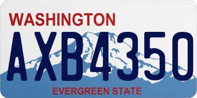 WA license plate AXB4350