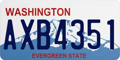 WA license plate AXB4351