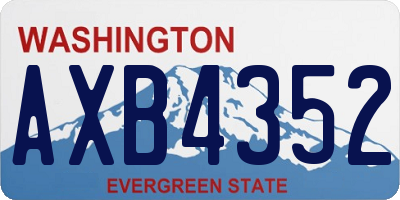 WA license plate AXB4352