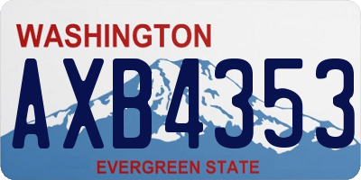 WA license plate AXB4353