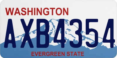 WA license plate AXB4354