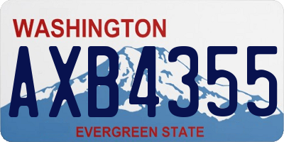 WA license plate AXB4355