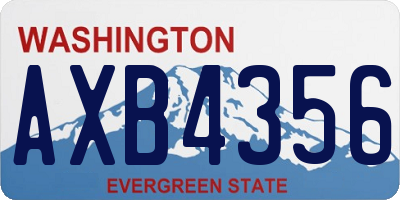 WA license plate AXB4356