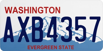 WA license plate AXB4357