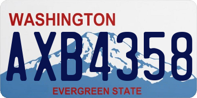 WA license plate AXB4358