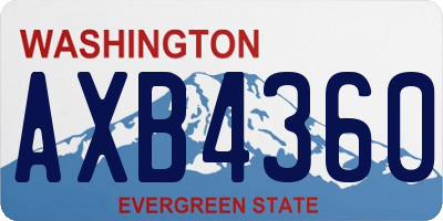 WA license plate AXB4360