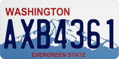 WA license plate AXB4361