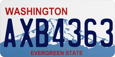 WA license plate AXB4363