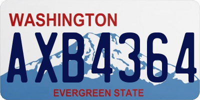 WA license plate AXB4364
