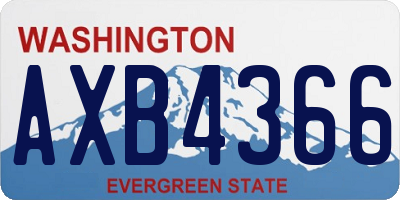 WA license plate AXB4366
