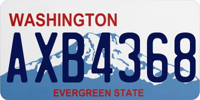 WA license plate AXB4368