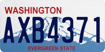 WA license plate AXB4371