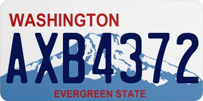 WA license plate AXB4372
