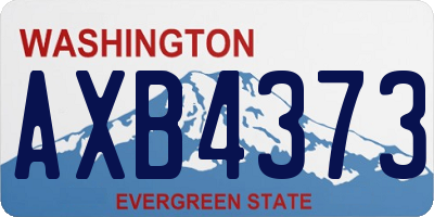 WA license plate AXB4373