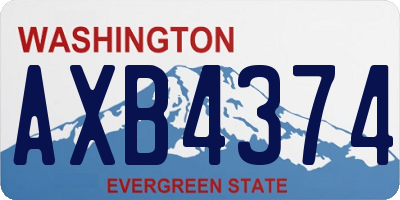 WA license plate AXB4374