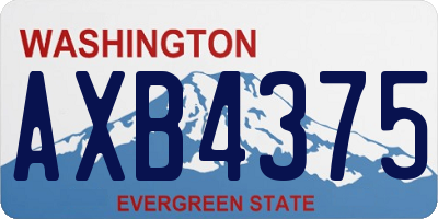 WA license plate AXB4375