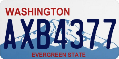 WA license plate AXB4377