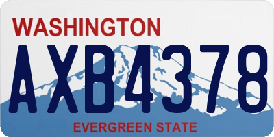 WA license plate AXB4378