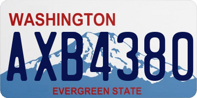 WA license plate AXB4380