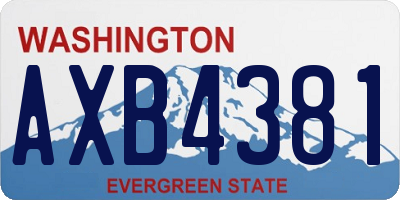 WA license plate AXB4381