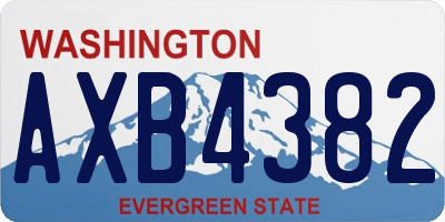 WA license plate AXB4382